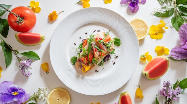 Farebné jedlo na taniery